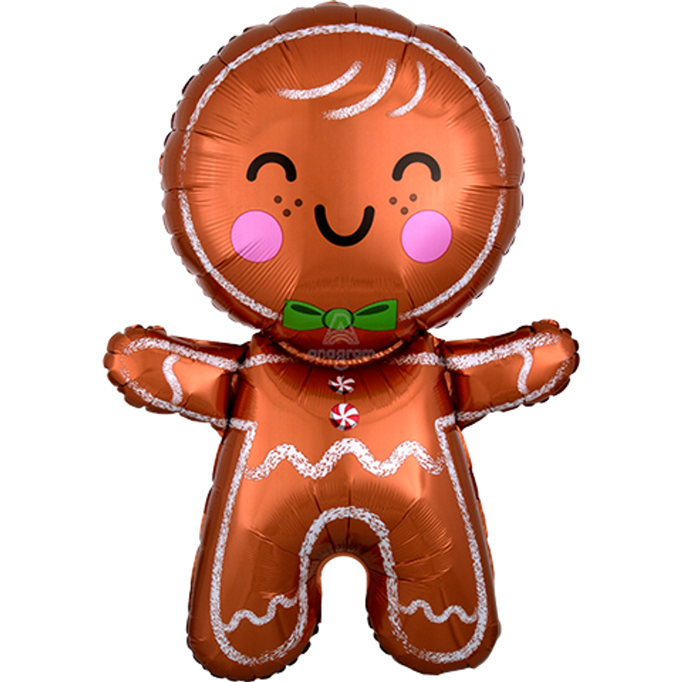31" Happy Gingerbread Man Foil Balloon (Flat)